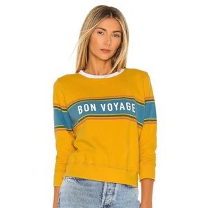 Mother The 3/4 Sleeve Koozie Sweatshirt Bon Voyage size medium